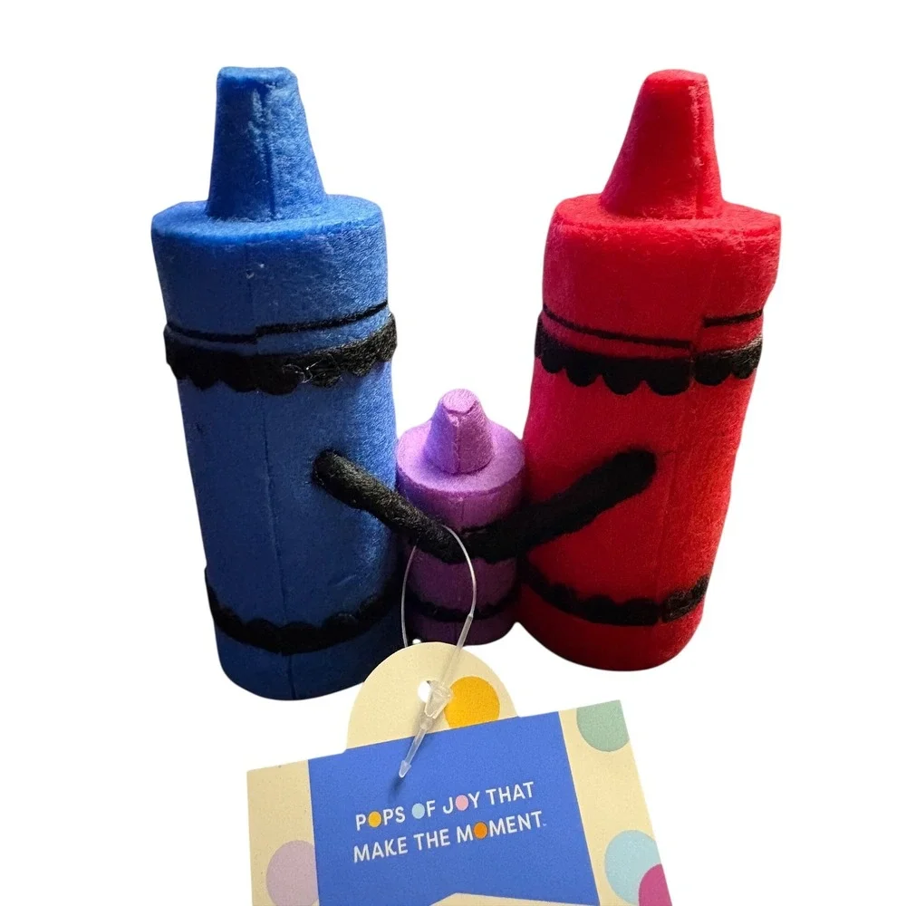 Felt Crayon Family Figurine Red Blue Purple Cute‎ Kawaii Desk Decor